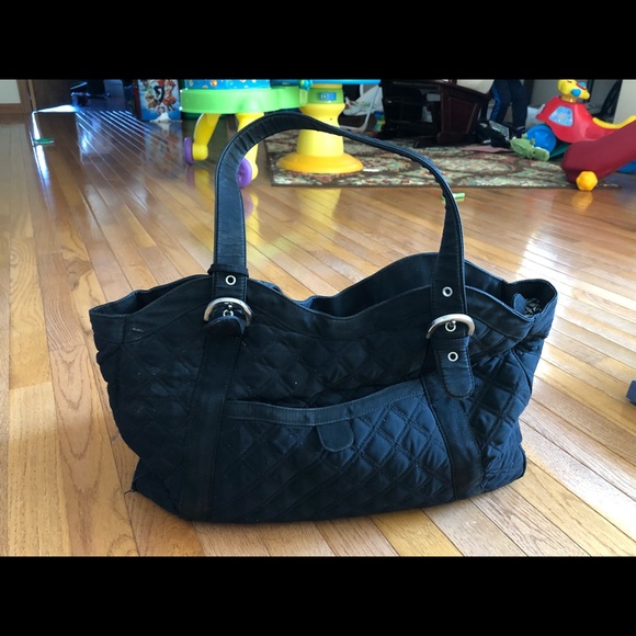 Vera Bradley Black/flower large diaper bag - Picture 2 of 8